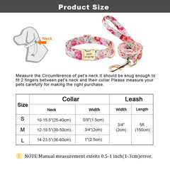 Personalized Printed Dog Collar Leash Set